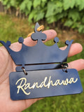Jatt Randhawa Surname Car Mirror HANGER Punjabi Sikh Kaur Acrylic Pendant U59