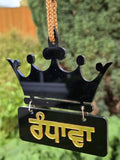 Jatt Randhawa Surname Car Mirror HANGER Punjabi Sikh Kaur Acrylic Pendant U59