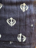 Sikh Punjabi Kaur Dupatta Khanda Print Chunni Singh Parna Gamcha Saropa Hajooria