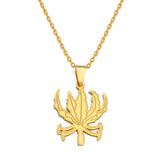 Anniyo Tamil Gloriosa lilies Flower Pendant Necklaces for Women Men Jewelry Stainless Steel @325221