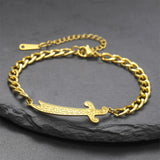 EUEAVAN Imam Ali Zulfiqar Sword Bracelet Stainless Steel Islamic Arabic Calligraphy Bracelets Women Men Religious Amulet Jewelry