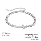 EUEAVAN Imam Ali Zulfiqar Sword Bracelet Stainless Steel Islamic Arabic Calligraphy Bracelets Women Men Religious Amulet Jewelry