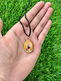 Sikh Pendant Guru Nanak Guru Gobind Singh Ji Oval Photo double sided in Black dori necklace Evil Eye Protection Nazar Shield DD57