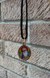 Sikh Pendant Guru Nanak Guru Gobind Singh Ji Oval Photo double sided in Black dori necklace Evil Eye Protection Nazar Shield DD57