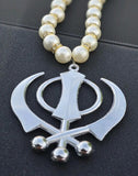 Sikh Gold or Silver plated KHANDA car hanger Khalsa Singh Kaur Punjabi Mala SS52