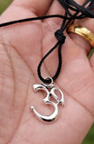 Om pendant hindu ohm power necklace silver plated evil eye protection shield k49G