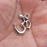 Om pendant hindu ohm power necklace silver plated evil eye protection shield k49G