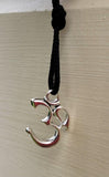 Om pendant hindu ohm power necklace silver plated evil eye protection shield k49G