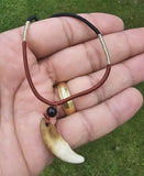 Authentic wolf tooth pendant tribal evil eye nazar protection witcher necklace P