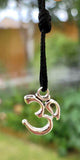 Om pendant hindu ohm power necklace silver plated evil eye protection shield k49G