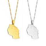 Anniyo TANZANIA Map City Pendant Necklace Jewelry African Tanzanians Jewellery #174921