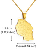 Anniyo TANZANIA Map City Pendant Necklace Jewelry African Tanzanians Jewellery #174921