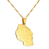 Anniyo TANZANIA Map City Pendant Necklace Jewelry African Tanzanians Jewellery #174921