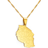 Anniyo TANZANIA Map City Pendant Necklace Jewelry African Tanzanians Jewellery #174921