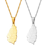 Anniyo Saint Lucia Map City Necklace for Women Girl Gold Color Jewelry St. Lucia Cities Pendant Chains Jewellery #120521