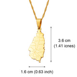 Anniyo Saint Lucia Map City Necklace for Women Girl Gold Color Jewelry St. Lucia Cities Pendant Chains Jewellery #120521
