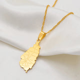 Anniyo Saint Lucia Map City Necklace for Women Girl Gold Color Jewelry St. Lucia Cities Pendant Chains Jewellery #120521