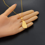 Anniyo Saint Lucia Map City Necklace for Women Girl Gold Color Jewelry St. Lucia Cities Pendant Chains Jewellery #120521