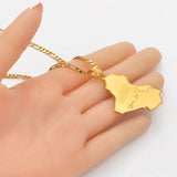 Anniyo Republic of Iraq Map National Flag Gold Color Map of Iraq Pendant Necklaces Jewelry For Women Men Iraqi  #030606