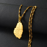 Anniyo ST. Vincent Map and City Name Pendant Necklaces Saint Vincent Maps Jewelry #248621