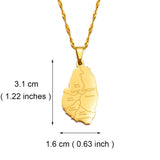 Anniyo ST. Vincent Map and City Name Pendant Necklaces Saint Vincent Maps Jewelry #248621
