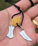 Sikh Hazoor Sahib Sword Khanda Kanga Pendant in black dori Singh kaur Hajur comb QQ locket Sikhism Khalsa Small Siri Sahib Necklace