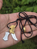 Sikh Hazoor Sahib Sword Khanda Kanga Pendant in black dori Singh kaur Hajur comb QQ locket Sikhism Khalsa Small Siri Sahib Necklace