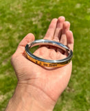 Hindu Steel Brass Kara Om Namah Shivay Mantra Engraved Smooth Flat Kada Bangle B