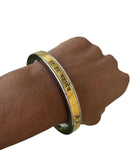 Hindu Steel Brass Kara Har Har Mahadev Mantra Engraved Religious Kada Bangle B35