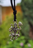 Hanuman Ji Pendant Stainless Steel Hindu Evil Eye Protection Bajrang Bali Dori Q