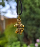 Gold or Silver colour Hanuman Ji Ram Pendant Stainless Steel Hindu black dori Q3