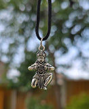 Gold or Silver colour Hanuman Ji Ram Pendant Stainless Steel Hindu black dori Q3