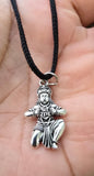 Gold or Silver colour Hanuman Ji Ram Pendant Stainless Steel Hindu black dori Q3