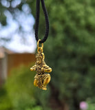 Gold or Silver colour Hanuman Ji Ram Pendant Stainless Steel Hindu black dori Q3