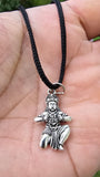 Gold or Silver colour Hanuman Ji Ram Pendant Stainless Steel Hindu black dori Q3