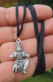 Gold or Silver colour Hanuman Ji Ram Pendant Stainless Steel Hindu black dori Q3
