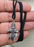 Gold or Silver colour Hanuman Ji Ram Pendant Stainless Steel Hindu black dori Q3