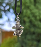 Gold or Silver colour Hanuman Ji Ram Pendant Stainless Steel Hindu black dori Q3