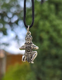 Gold or Silver colour Hanuman Ji Ram Pendant Stainless Steel Hindu black dori Q3