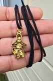 Gold or Silver colour Hanuman Ji Ram Pendant Stainless Steel Hindu black dori Q3