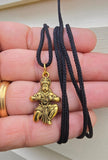 Gold or Silver colour Hanuman Ji Ram Pendant Stainless Steel Hindu black dori Q3