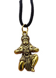 Gold or Silver colour Hanuman Ji Ram Pendant Stainless Steel Hindu black dori Q3