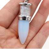 Reiki natural stone pendulum chakra healing meditation pendant necklace ggg77