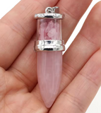 Reiki natural stone pendulum chakra healing meditation pendant necklace ggg77