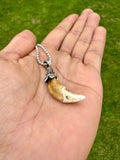 Authentic Wolf Tooth Pendant Tribal Chain Evil Eye Nazar Protection Lucky TTT18