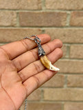Authentic Wolf Tooth Pendant Tribal Chain Evil Eye Nazar Protection Lucky TTT18