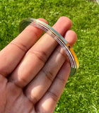 Sikh Kara Stainless Steel Brass Edge Gold affect Bangle Singh Khalsa Chakri A6R