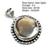 Genuine Emerald Labradorite Rose Quartz Turquoise Tiger Eye Jasper Agate Pendant Silvers Overlay over Copper