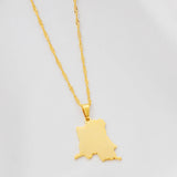 Anniyo The Democratic Republic of the Congo Pendant Necklace Chain Necklace DRC Jewelry #360221