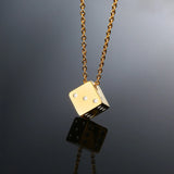 Vnox Men's Cool Cube Dice Style Necklaces Stainless Steel Male Lucky Gifts for Him Jewelry